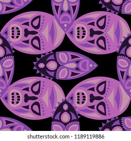 Tribal ethnic seamless pattern with masks.