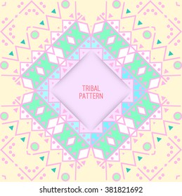 Tribal ethnic seamless pattern. Ornament borders and frames. Pretty and bright texture wallpaper.