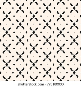 Tribal ethnic seamless pattern with simple geometric shapes, rhombuses, crosses. Abstract black and white texture in traditional folk style. Stylish modern repeat background. Design for decor, textile