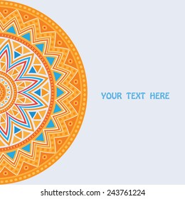 Tribal ethnic seamless stripe and round pattern background. 