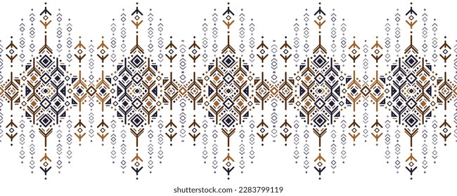 Tribal ethnic seamless striped pattern in Aztec style. Ikat geometric folklore ornament. Indian, Gypsy, Mexican, Scandinavian, folk pattern.