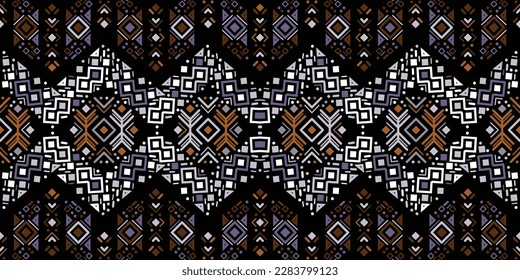 Tribal ethnic seamless striped pattern in Aztec style. Ikat geometric folklore ornament. Indian, Gypsy, Mexican, Scandinavian, folk pattern.