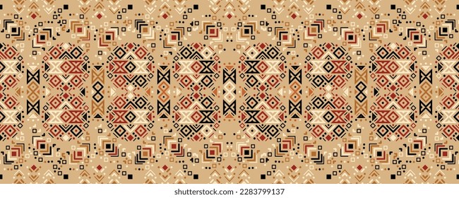 Tribal ethnic seamless striped pattern in Aztec style. Ikat geometric folklore ornament. Indian, Gypsy, Mexican, Scandinavian, folk pattern.