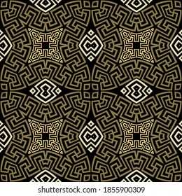 Tribal ethnic style colorful seamless pattern. Greek ornamental vector background. Repeat geometric meanders backdrop. Decorative abstract ornaments. Modern design for print, wallpapers, fabric.
