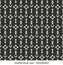 Tribal ethnic symbols seamless vector pattern