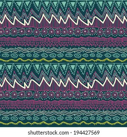Tribal Ethnic textile decorative aged distressed ornamental striped seamless aztec pattern