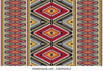 tribal ethnic themes geometric seamless background with a Peruvian american indigenous pattern. Textile print with rich native American tribal themes in an ethnic traditional style. Clothing