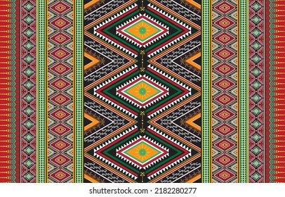 tribal ethnic themes geometric seamless background with a Peruvian american indigenous pattern. Textile print with rich native American tribal themes in an ethnic traditional style. Clothing