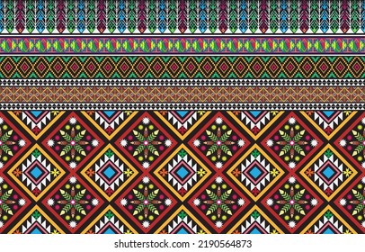 tribal ethnic themes geometric seamless background with a Peruvian american indigenous pattern. Textile print with rich native American tribal themes in an ethnic traditional style. Clothing 