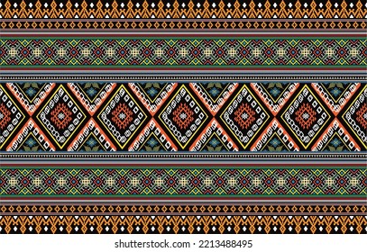 tribal ethnic themes geometric seamless background with a Peruvian american indigenous pattern. Textile print with rich native American tribal themes in an ethnic traditional style. Clothing 