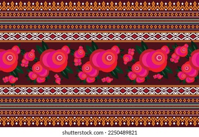 tribal ethnic themes geometric seamless background with a Peruvian american indigenous pattern. Textile print with rich native American tribal themes in an ethnic traditional style. Clothing with Nava