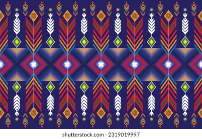 tribal ethnic themes geometric seamless background with a Peruvian american indigenous pattern. Textile print with rich native American tribal themes in an ethnic traditional style. Clothing 