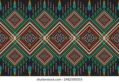 thèmes ethniques tribaux arrière-plan géométrique harmonieux avec motif autochtone péruvien-américain. Textile imprimé avec de riches thèmes tribaux natifs américains dans un style ethnique traditionnel. Vêtement 