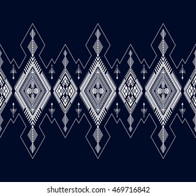 Tribal ethnic vector pattern ornamental fabric design and printing.