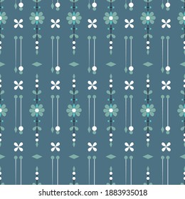 Tribal ethnic vector seamless pattern design. Stylish abstract geometric background. Indian, Scandinavian repeat ornamental texture. Abstract textured mosaic for screen printing and textile.