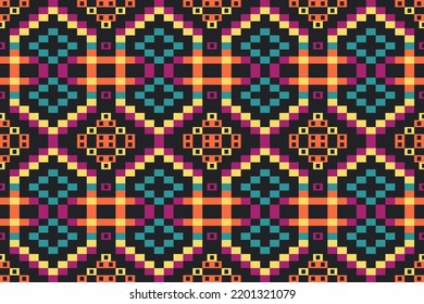 Vector étnico tribal para papel de pared, Abstract diseño de patrones geométricos étnicos para fondo, frontera india, patrón geométrico tribal sin costuras y colorido