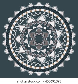 Tribal ethnic vintage round background
