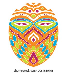 Tribal ethnik mask. Colorful illustration on white background.