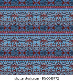 Tribal ethno seamless background with geometric pattern