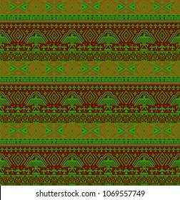 Tribal ethno seamless background with geometric pattern