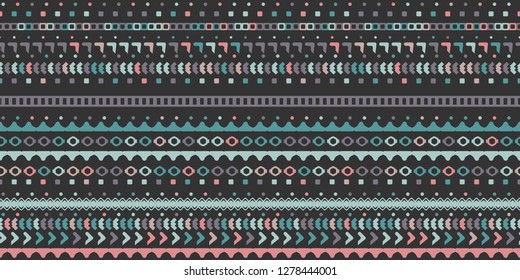 Tribal etnic surface seamless pattern design. Geomtric gradient background