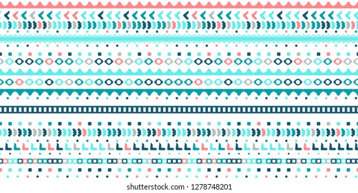 Tribal etnic surface seamless pattern design. Geomtric gradient background
