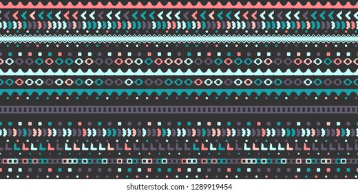 Tribal etnic surface seamless pattern design. Geomtric gradient background