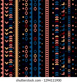 Tribal etnic surface seamless pattern design. Geomtric gradient background