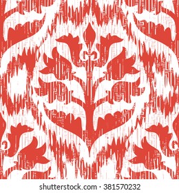 Tribal fabric flower pattern seamless vector background tile