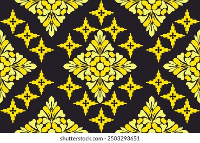 Tribal fabric pattern design, geometric shapes, colored triangles, tiles, ikat, embroidery, design for fabric pattern. Carpets, pillows, shirts, pants, bedding, curtains, patterns on glasses.