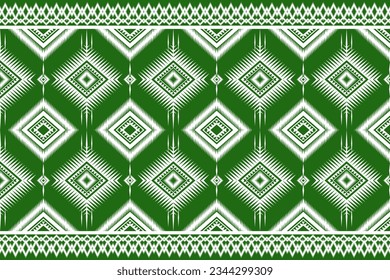 Tribal fabric pattern. white green. For textile industry, rugs, wallpaper, clothes, sarongs, scarves, batik, embroidery. For various print industries, vector illustration.