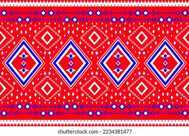 
Patrón de tejido tribal, Patrón de tejido 3 colores, Diseño de patrón etnico geométrico para fondo, alfombra, papel pintado, ropa, sarong, envoltura,Batik,tela,Ilustración vectorial.estilo bordado. 