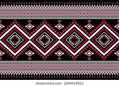 Tribal fabric pattern.Red, black, white for textile industry, carpet, wallpaper, clothing, sarong, scarf, batik, embroidery, for various printing industry, vector illustration