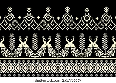 Tribal fabric patterns,peacocks, ethnic patterns for textiles, carpets, wallpaper, clothing, sarongs, scarves, batik, embroidery, for the printing and advertising industries. geometric shapes