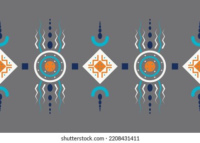 Impresiones de tela tribal de tela sin costura Diseño de un producto de seda uzbeko tradicional de ikat en Uzbekistán y Asia Central,