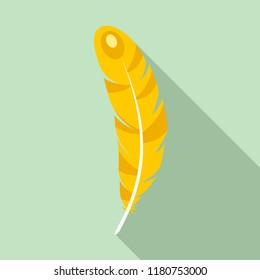 Tribal feather icon. Flat illustration of tribal feather vector icon for web design