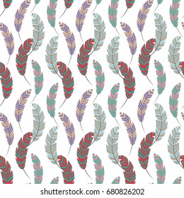 Tribal Feathers. Can be used for wallpaper, pattern fills, textile, web page background, surface textures, Image for advertising booklets, banners.