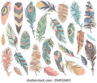 Tribal Feathers Vector Set