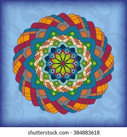 Tribal figure. Ethnic, fabric, motifs. Vector, Abstract Flower Mandala. Decorative element for design. ornament.
