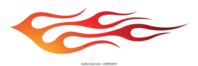 Tribal fire flame race car body side vinyl sticker vector art image eps 10 file. Burning tires and flames sports car decal. Side decoration for car, auto, truck, boat, suv, motorcycle.