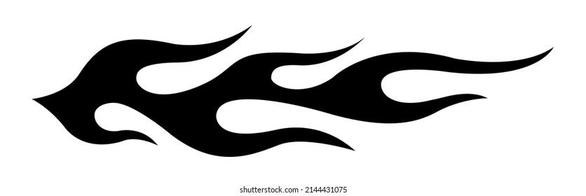 Tribal fire flame silhouette motorcycle and car decal graphic, airbrush stencil and tattoo