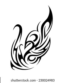Tribal fire flame tattoo shape