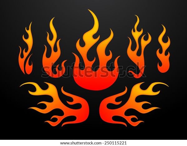 部族の火の炎セットベクターイラスト のベクター画像素材 ロイヤリティフリー