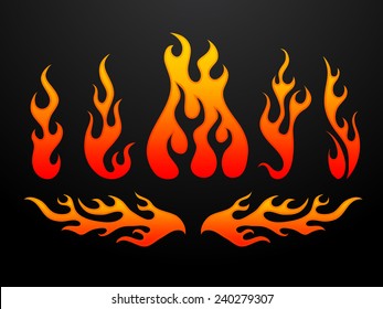 Tribal Fire Flames Vector Illustration