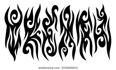 tribal fire symbol design. fire flame vector illustration. Flame decal. Tribal fire vinyl stickers for transportation. Burning element with curves for vehicle. y2k gothic flame stickers.
