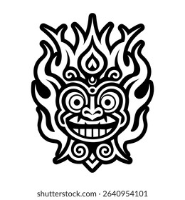 Tribal fire symbol, glyph vector icon