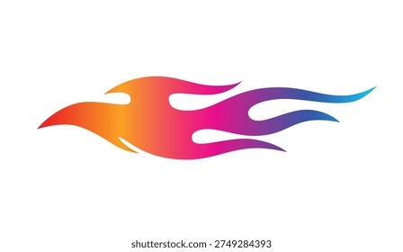 Tribal flame car sticker vector art Racing flame car decal fire tattoo for car. Flame decal. 