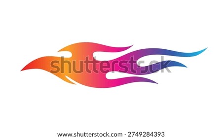 Tribal flame car sticker vector art Racing flame car decal fire tattoo for car. Flame decal. 