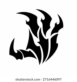 Ilustración vectorial de garra de llama tribal – Ala Abstractas afilada o diseño de fuego