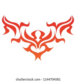 Tribal flame decoration. Simple fire tattoo. Burn decoration.